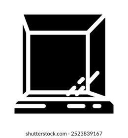 box glass package glyph icon vector. box glass package sign. isolated symbol illustration