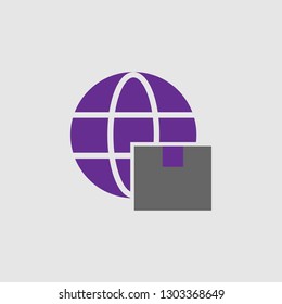Box, global icon. Element of Delivery and Logistics icon for mobile concept and web apps. Detailed Box, global icon can be used for web and mobile