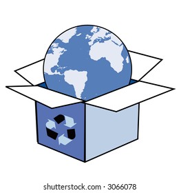 box with globe map nature world pollution protection earth ecosystem satellite scenery reserve clean environment care sphere globe continent chart arrows planet worldwide global symbols save medium sa