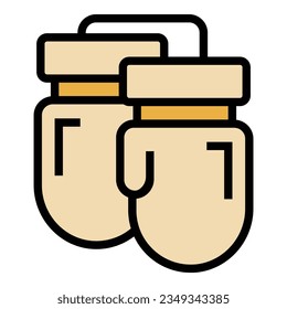 Box gloves icon outline vector. Sport shop. Fitness center color flat