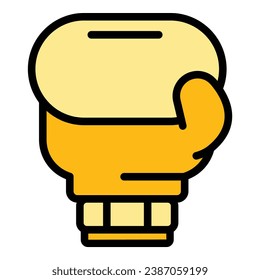 Box gloves icon outline vector. Fight glove. Sport punch color flat