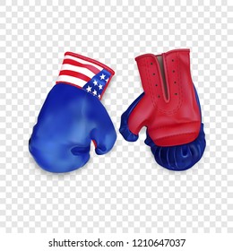 Box gloves icon. Realistic illustration of box gloves vector icon for web design on transparent background for web