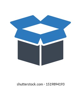 box glyph colour vector icon