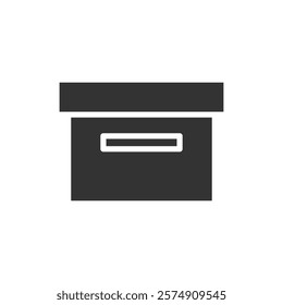 Box glyph icon. Vector illustration