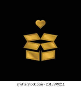 Icono metálico chapado en oro o vector de logotipo