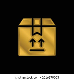 Box gold-platzierte Metallic-Symbol oder Logo-Vektorgrafik