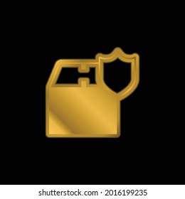 Box gold-platzierte Metallic-Symbol oder Logo-Vektorgrafik