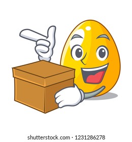 With box golden eggo on isolated image mascot