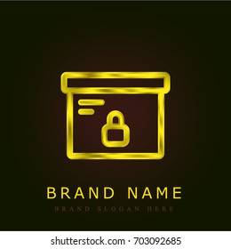 Box golden metallic logo