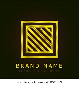 Box golden metallic logo