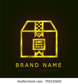 Box golden metallic logo