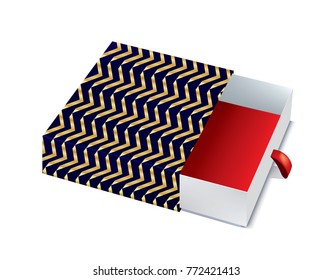Box with golden pattern