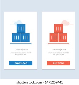 Box, Good, Logistic, Transportation  Blue and Red Download and Buy Now web Widget Card Template. Vector Icon Template background