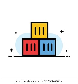 Box, Good, Logistic, Transportation  Business Flat Line Filled Icon Vector Banner Template