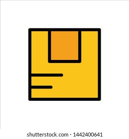 Box, Good, Logistic, Transportation  Flat Color Icon. Vector icon banner Template