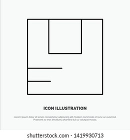 Box, Good, Logistic, Transportation Line Icon Vector