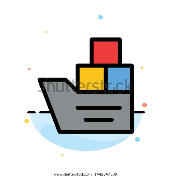 Box, Good, Logistic, Transportation, Ship\
Abstract Flat Color Icon\
Template