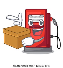 With box gosoline pump isolated in the mascot