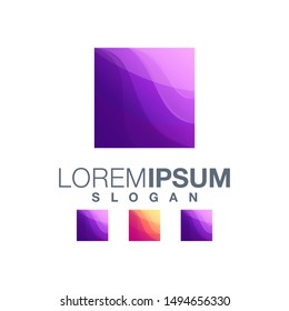 box gradient color logo design