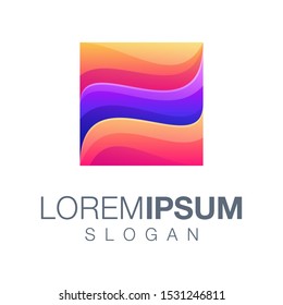 box gradient color logo design