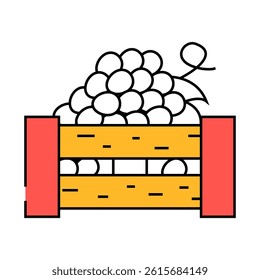 box of grapes line icon vector. box of grapes sign. isolated symbol illustration