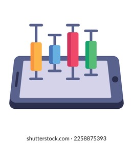 Box graph, flat icon with editable facility 