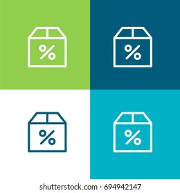 Box green and blue material color minimal icon or logo design