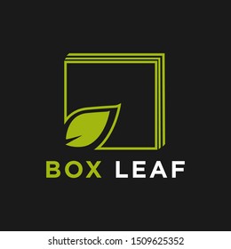 Box Green Leaf,Plant Logo Design.