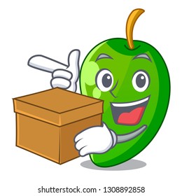 With box green mango slices in the character