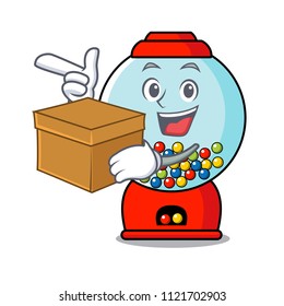 With box gumball machine character cartoon