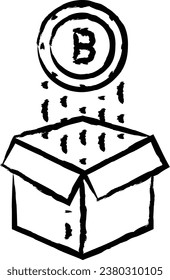 Box hand drawn vector illustration