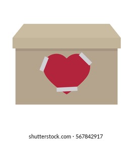 Box heart. february valentine.