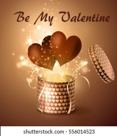 Box With Heart in retro style