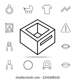 box with a hole icon. Detailed set of simple icons. Premium graphic design. One of the collection icons for websites, web design, mobile app