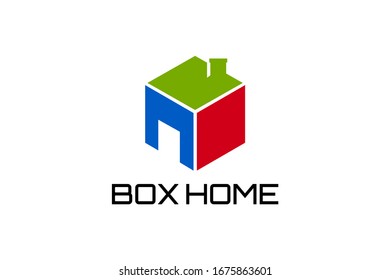 Box home para el concepto de diseño del logotipo, muy adecuado para diversos fines comerciales, también para icono, símbolo y muchos más.