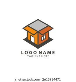 box house logo design vector