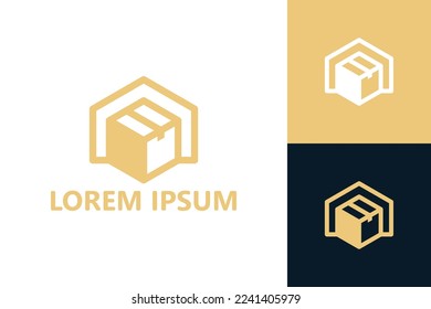 Box house logo template design vector