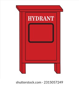 Box Hydrant Firefighting, fire protection equipment, fire extinguisher, emergency signs. flame fighting tools vector illustration set. Firefighter equipment
Vector 