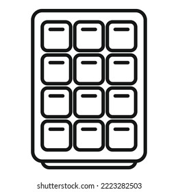 Box ice cube tray icon outline vector. Water container. Maker form