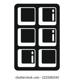 Box ice cube tray icon simple vector. Water container. Maker form