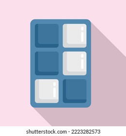 Box ice cube tray icon flat vector. Water container. Maker form