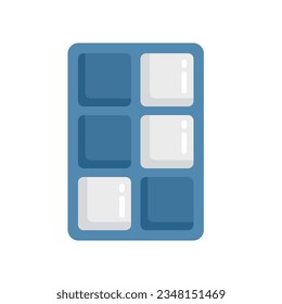 Box ice cube tray icon flat vector. Water container. Maker form isolated