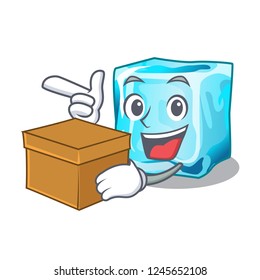 With box ice cubes wiht mascot on above