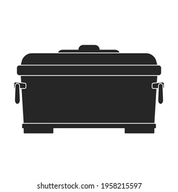 Box ice vector black icon. Vector illustration freezer on white background. Isolated black illustration icon of box ice.