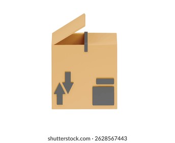 Icono de caja 3D Ilustración Render