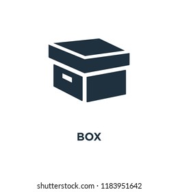 Box icon. Black filled vector illustration. Box symbol on white background. Can be used in web and mobile.