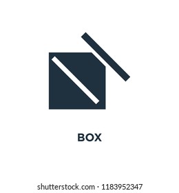 Box icon. Black filled vector illustration. Box symbol on white background. Can be used in web and mobile.