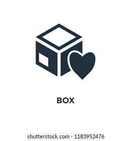 Box icon. Black filled vector illustration. Box symbol on white background. Can be used in web and mobile.