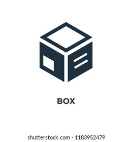Box icon. Black filled vector illustration. Box symbol on white background. Can be used in web and mobile.