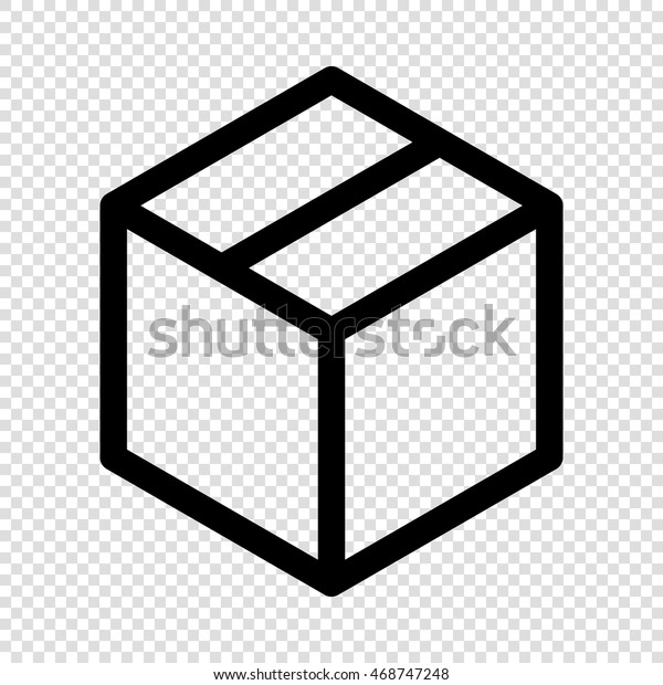 Box Icon Black On Transparent Background Stock Vector (Royalty Free